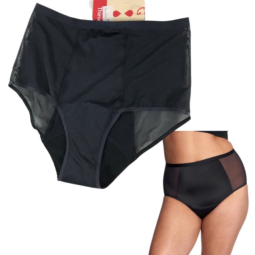 THINX Period Underwear HI WAIST Super Size LARGE Black